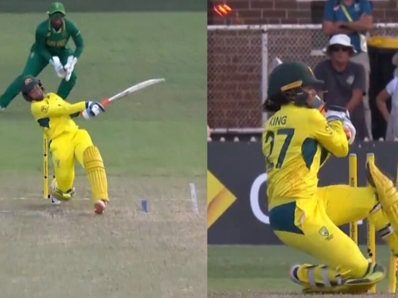 No Ball, Six, Hit Wicket – All in One Delivery! Watch the Bizarre incident in AUS vs SA Women’s Match